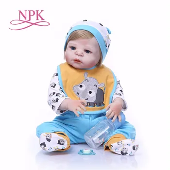 57 СМ NPK Boneca Reborn blue little rhino Пълен Винил Reborn Baby Doll Реалистични Играчки Детски Играчки за Рожден Ден, Подарък за Коледа ГОРЕЩА ИГРАЧКА