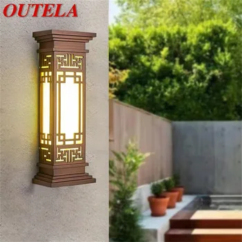 OUTELA Outdoor Light LED Стенни Аплици в Китайски Стил, Водоустойчива Лампа за Дома Тераси, Класическа