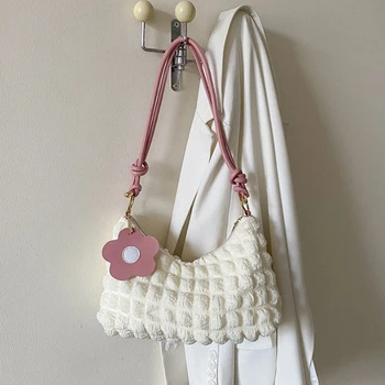 Нова висококачествена и лека чанта-тоут, чанта за подмишниците, мек памучен карамел, женска дизайнерска чанта, мека чанта през рамо